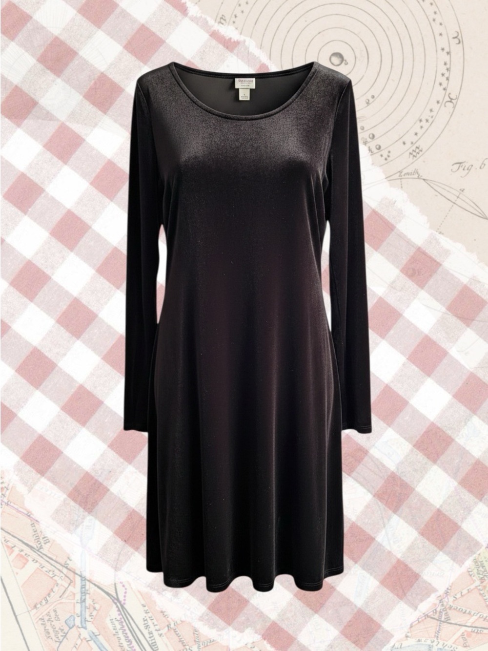 Mossimo Supply Co. Black Long-Sleeve A-Line Dress